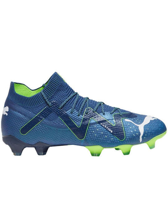 Puma Ultimate FG/AG Scăzut Pantofi de fotbal cu clești Persian Blue / White / Pro Green
