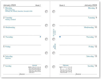 Filofax Mini Weekly Agenda 2024 White