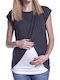 Queen Mother Top Maternity Tops Gray