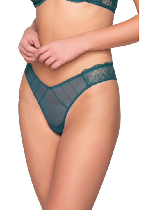 Luna Damen Zeichenfolge mit Spitze Green
