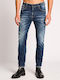 Sapphire Men's Slim Tapered Elastic Jeans Pants Blue