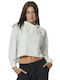 Body Action Women's Cropped Hooded Sweatshirt Beige