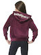 Body Action Women's Long Hooded Velvet Sweatshirt Purple