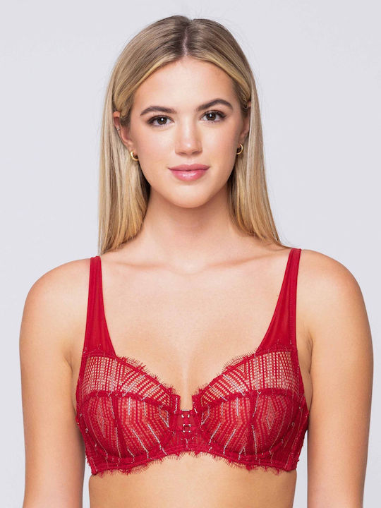 Luna Balconette Balconette Bra without Padding Red