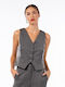 Enter Fashion Women's Vest with Buttons Gray