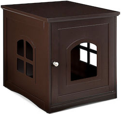 Costway Cat Toilet Closed in Brown Color L49xW53xH53cm