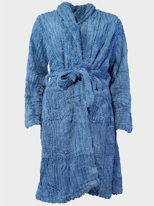 G Secret Winter Women's Fleece Robe Blue