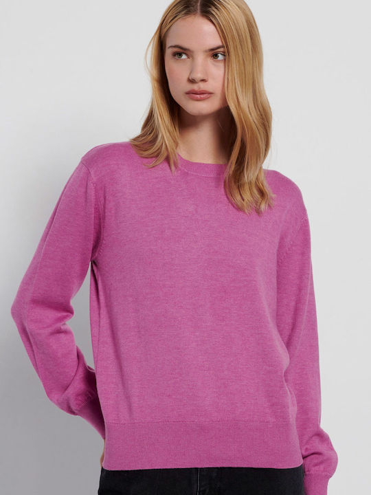 Funky Buddha Damen Langarm Pullover Baumwolle Lila