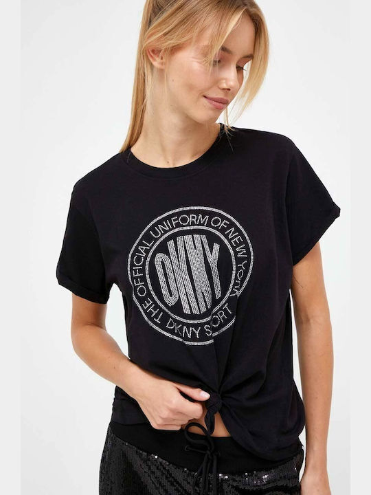 DKNY Bluza de Damă Mâneci scurte Neagră
