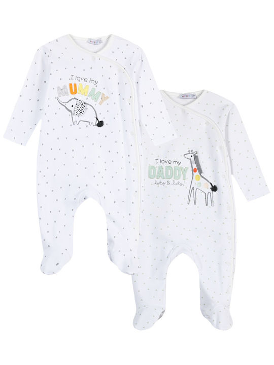 Energiers Baby Bodysuit Set White