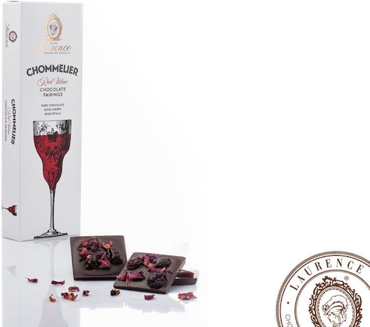 Laurence - Galerie de Chocolat Chommelier Chocolate Dark with Sour Cherry & Rose Petals 100gr