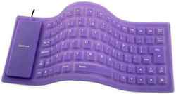 Yelandar Silicone Keyboard Doar tastatura Engleză US Violet