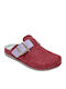 Leather Winter Women's Slippers Burgundy