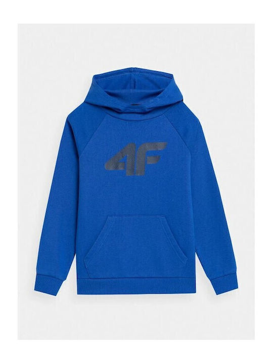 Kinder-Sweatshirt mit Kapuze und Taschen Blau