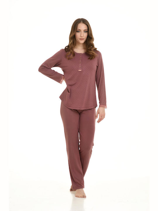 Zen Winter Damen Pyjama-Set Rosa