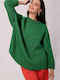 BE Knit Women's Long Sleeve Sweater Green