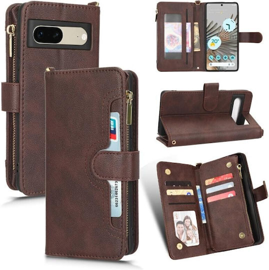 Multi Zipper Wallet Καφέ (Google Pixel 7)