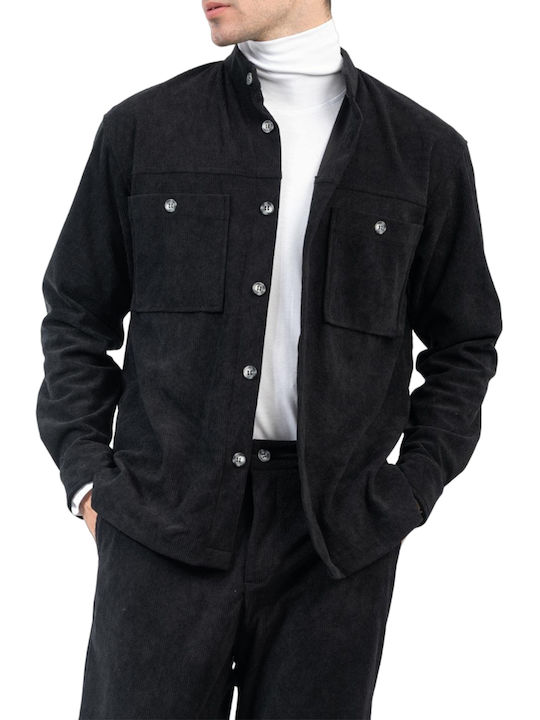 Vittorio Artist Vittorio Herrenhemd Overshirt Langärmelig Schwarz