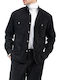Vittorio Long Sleeve Corduroy Overshirt In Regular Fit Black