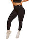 Melinda Training Women's Cropped High Waist Black Leggings
