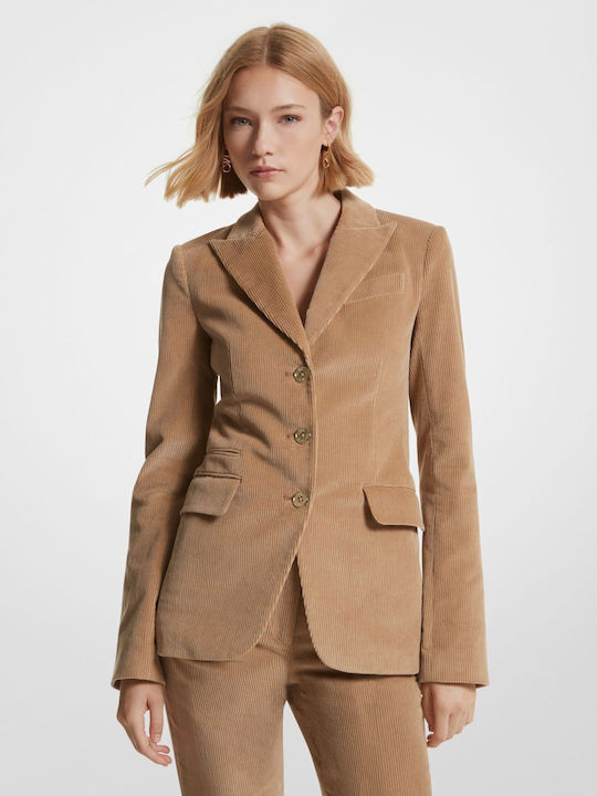 Michael Kors Blazer pentru femei Catifea raiata Sacou Maro