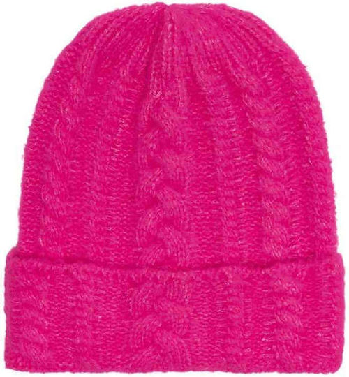 Beanie Frauen Beanie Gestrickt in Fuchsie Farbe