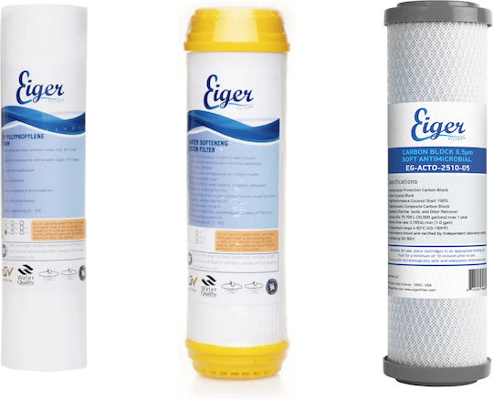 Eiger Under Sink Water Filter Replacement made of Polypropylene 10" 0.5 μm 3pcs