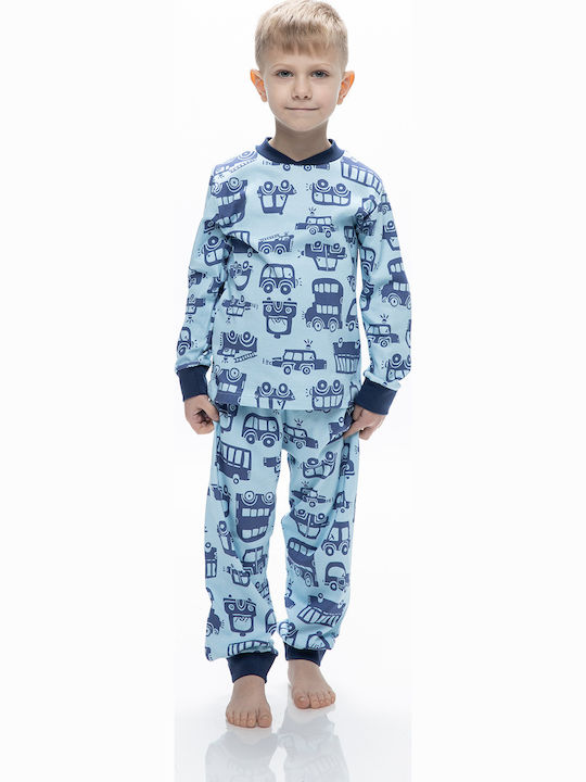 Galaxy Kinder Schlafanzug Winterlich Hellblau