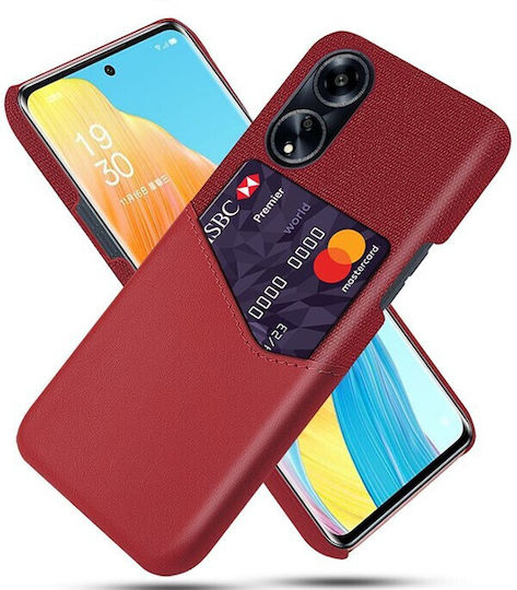 Cloth Back Cover Plastic Red (Oppo A98)