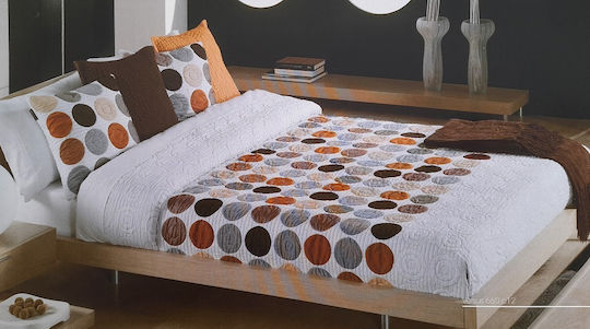 Manterol Casa Versus 660 Coverlet Queen Size from Cotton & Polyester 12.Ekru 235x270cm