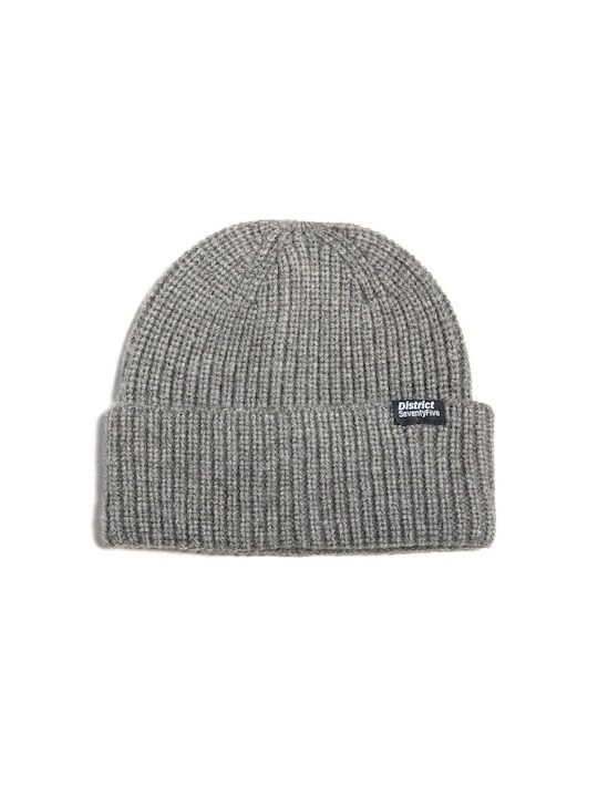 District75 Ribbed Beanie Cap Gray
