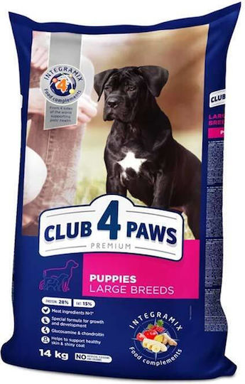 Club 4 Paws Premium 14kg Trockenfutter für Welpen großer Rassen mit Huhn