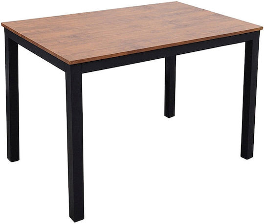 Table Kitchen Wooden with Metal Frame Black Velvet-Black Metal 100x60x75cm