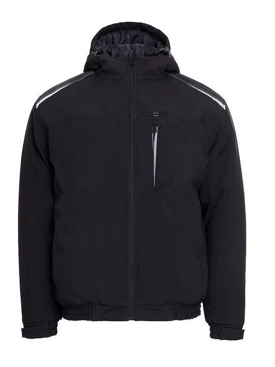 Stenso Geacă de lucru Softshell de frig cu glugă Black