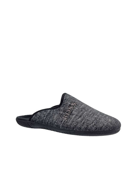 Adam's Shoes Χειμερινές Ανδρικές Παντόφλες Μαύρες
