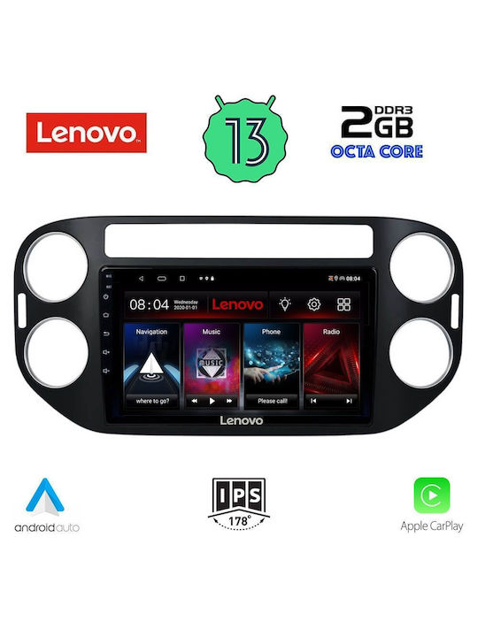 Lenovo Ηχοσύστημα Αυτοκινήτου για Volkswagen Tiguan 2004-2016 (Bluetooth/USB/WiFi/GPS/Apple-Carplay/Android-Auto) με Οθόνη Αφής 9"