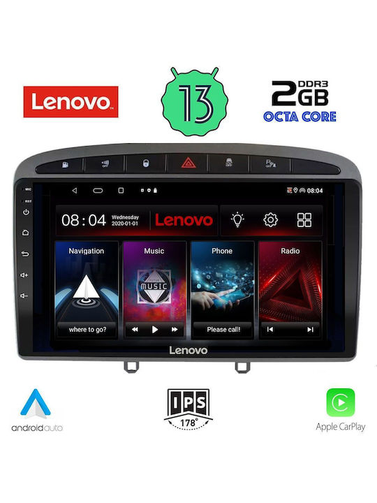 Lenovo Car-Audiosystem für Peugeot 308 2007-2012 (Bluetooth/USB/WiFi/GPS/Apple-Carplay/Android-Auto) mit Touchscreen 9"