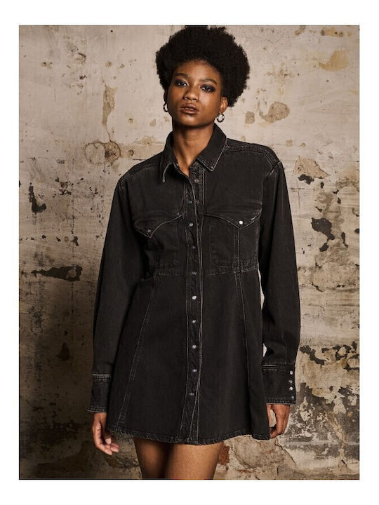Rochie Mini Seimițiere Denim Albastru