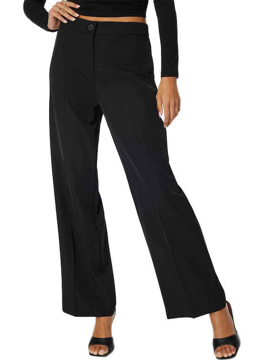 Only Women's Fabric Trousers in Straight Line Black