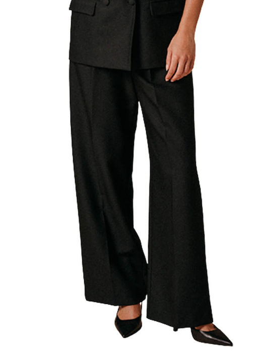 Grace & Mila Women's Fabric Trousers Black