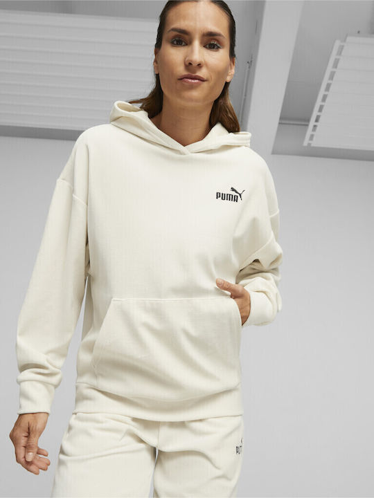 Puma Ess Elevated Женска суичър Кадифе Худи Бежов