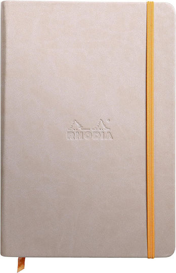 Rhodia Тетрадка 96 Листа A5 На райета с Ластик и Калъф за Химикалка Бежов