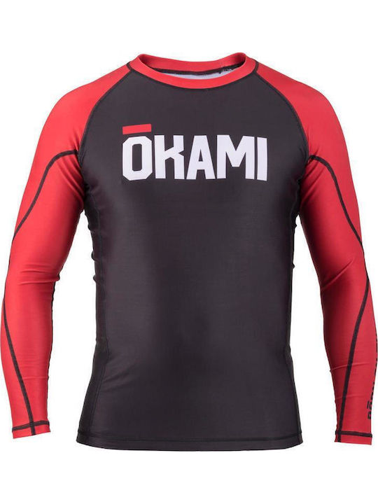 Okami Long Sleeve Shirt ORS114 for Jiu-Jitsu Red