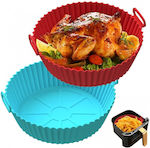 Aj Reusable Liner Round Cooking Form for Air Fryer Set of 2pcs Red / Blue 20εκ.