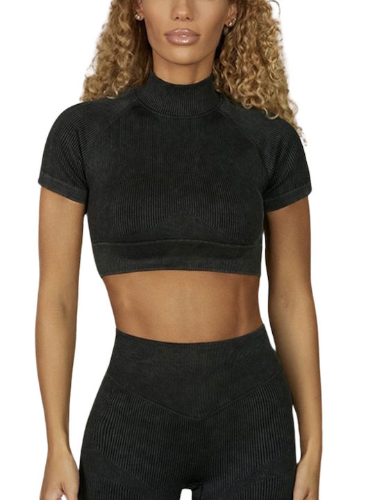 Eliza Women's Turtleneck Short Sleeve Gray