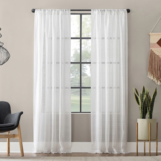 My Home Luxury Κουρτίνα με Τρουκς Dots Λευκή 270x270εκ.