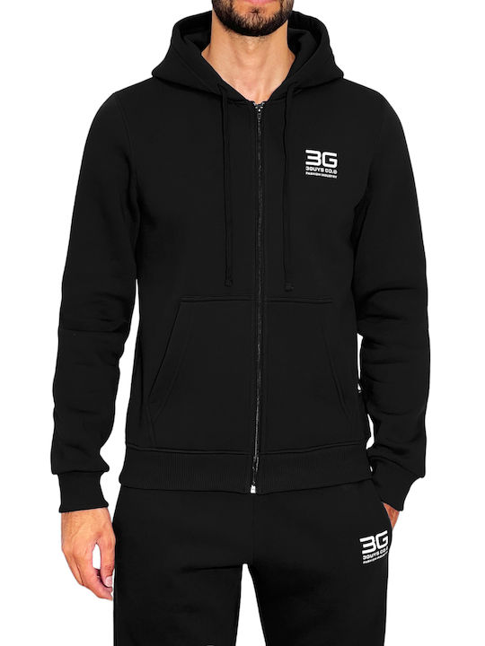 3Guys Men's Sweatshirt Jacket Black