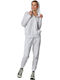 Pantaloni de Trening cu elastic Fleece Alb