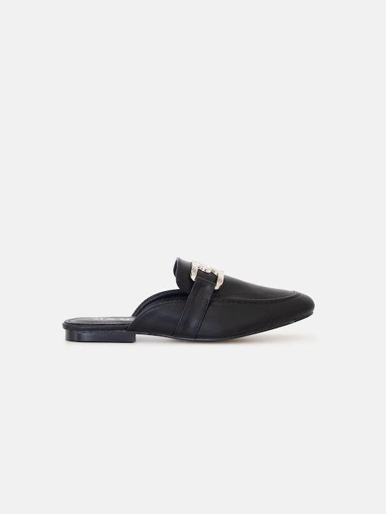 InShoes Flat Mules σε Μαύρο Χρώμα