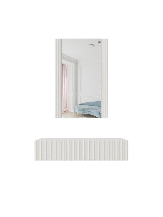 Τουαλέτα Κρεβατοκάμαρας Pafos Ξύλινη White με Καθρέπτη 80x41.6x100εκ.